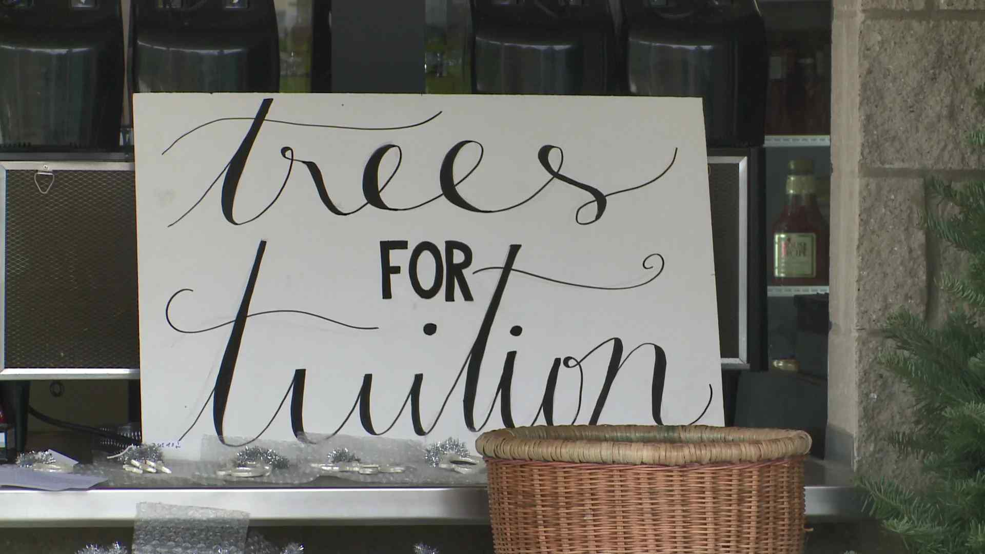 Christmas Trees for Tuition Sign